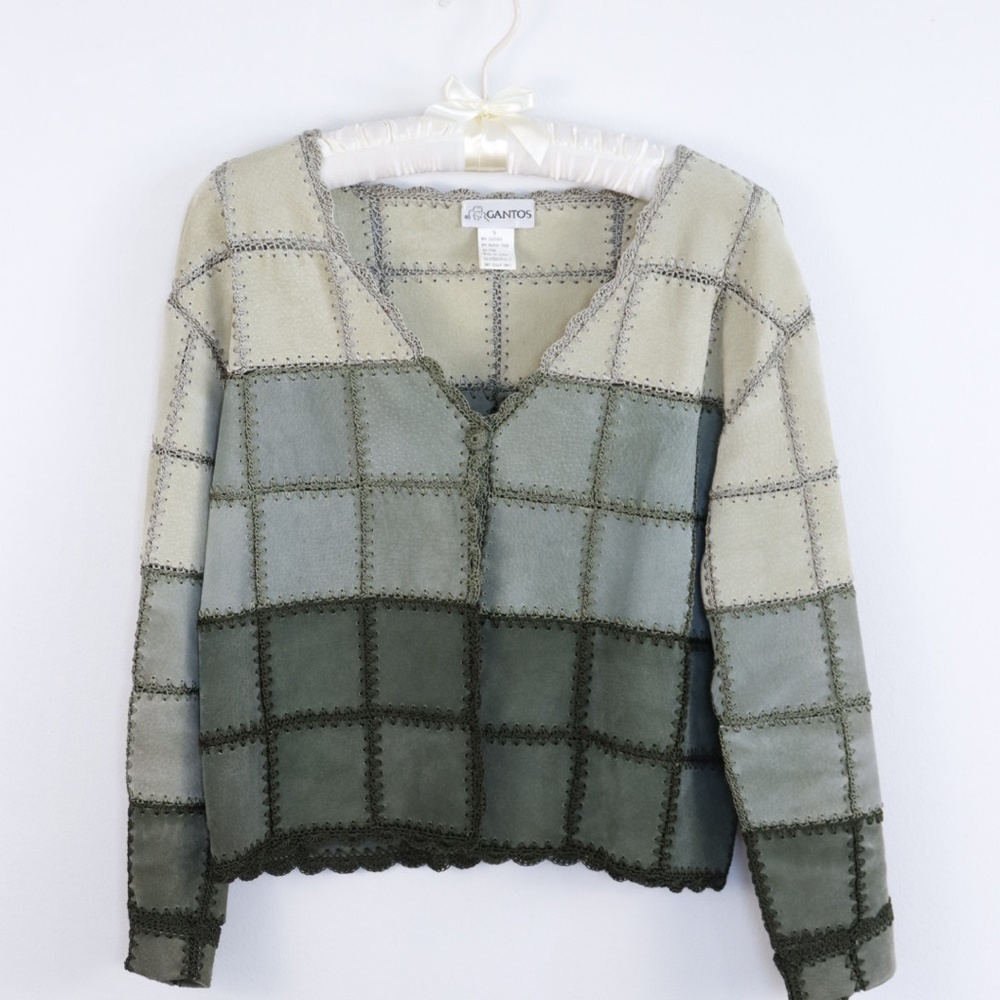 Genuine Leather Patchwork Jacket/ Womens Leather … - image 3